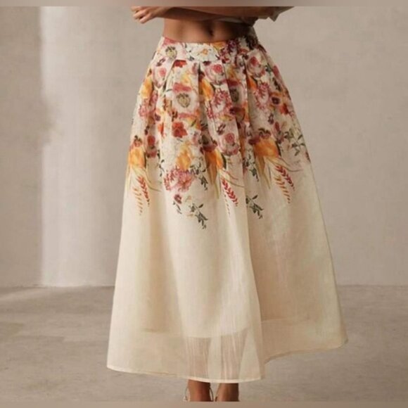 Stunning Floral Midi Skirt – Perfect for Every Occasion! SZ M ✨✨✨ - Picture 1 of 4